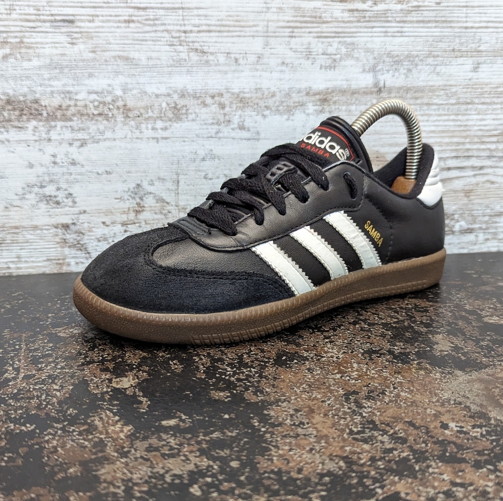 Youth Adidas Samba Athletic Shoes Sz 3.5Y 35.5 Black White Classic 036516 Used